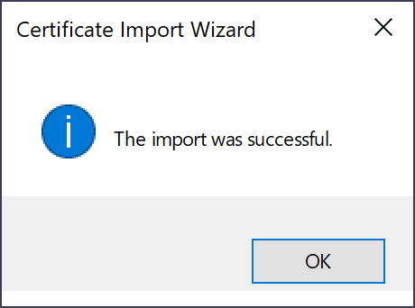 Windows Certificate Import Wizard